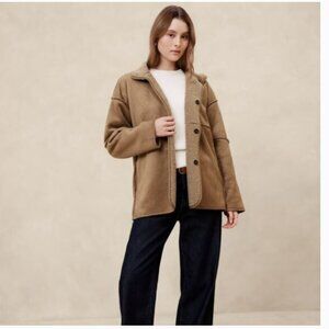 NWT Women's Banana Republic Reversible Vegan Suede Sherpa Jacket Size XS